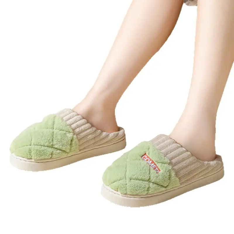 Cotton Slippers for Autumn and Winter, Comfortable and Thick, Popular Indoor Home Use, Non-Slip, Warm, with a Soft Feel, Suitable for Postpartum Use