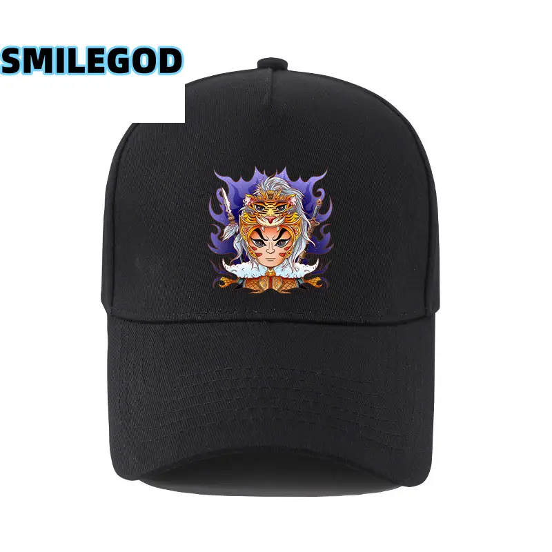 Unisex Guan Yu Print Baseball Cap White - Image 11