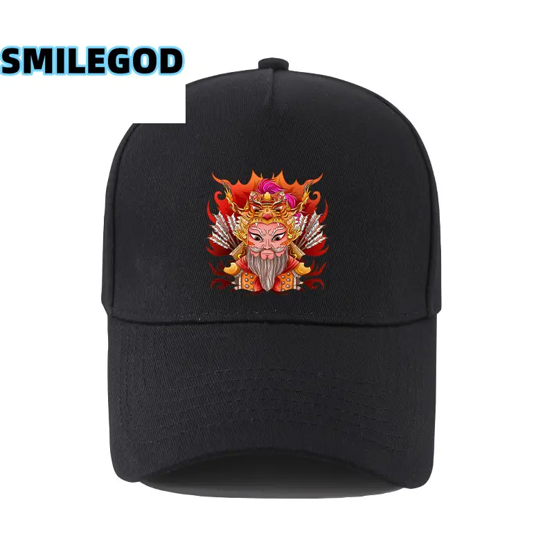 Unisex Guan Yu Print Baseball Cap White - Image 14