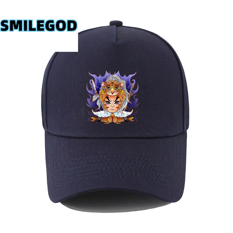 Unisex Guan Yu Print Baseball Cap White - Image 16
