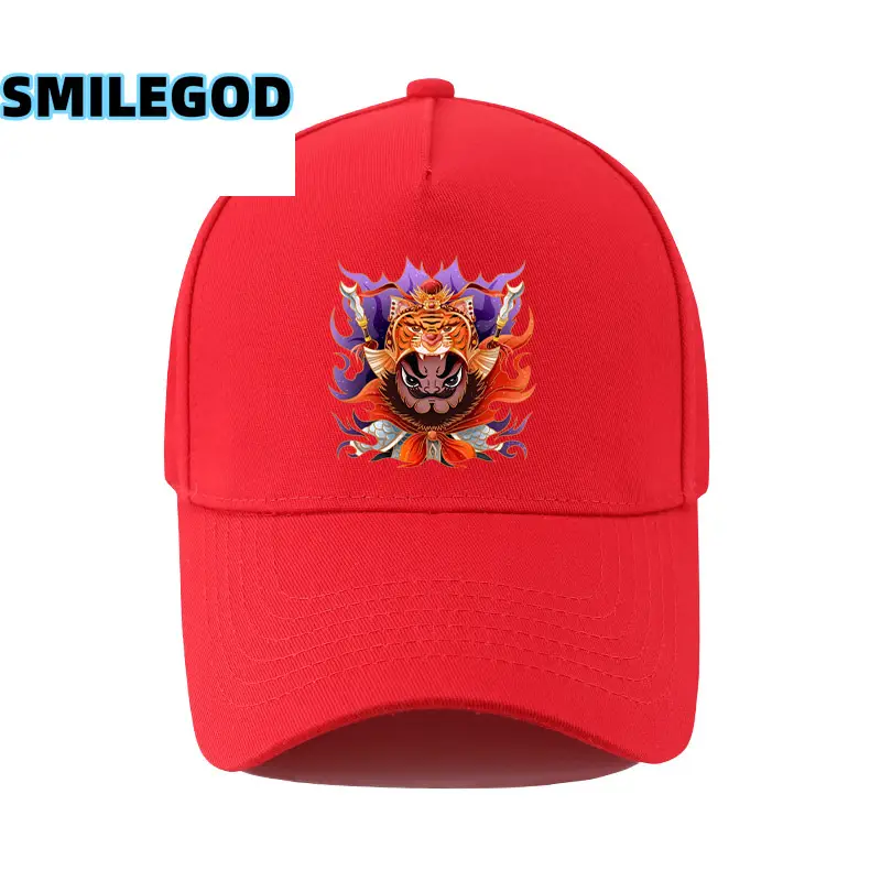 Unisex Guan Yu Print Baseball Cap White - Image 27
