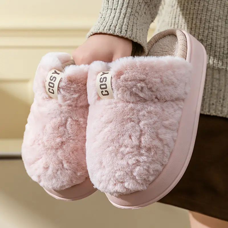 Women Fleece Lined Warm Slippers Autumn Winter 2025 - Image 5