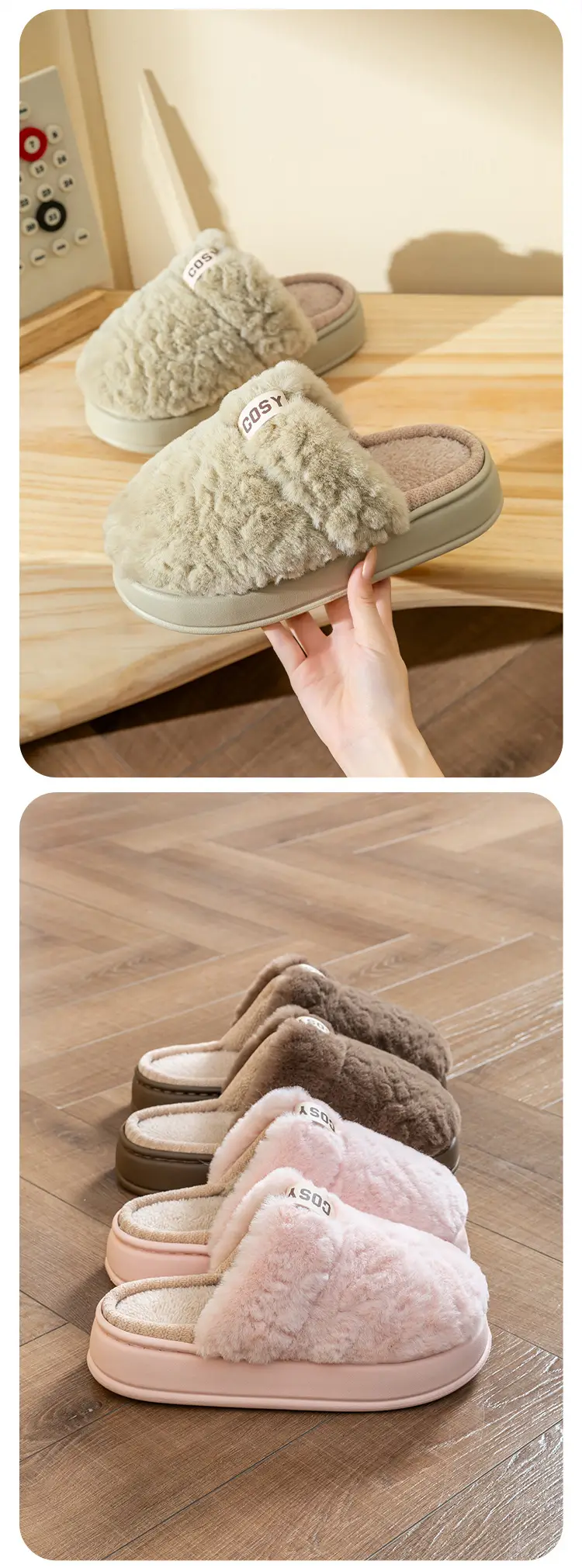 Women Fleece Lined Warm Slippers Autumn Winter 2025 — feature 13