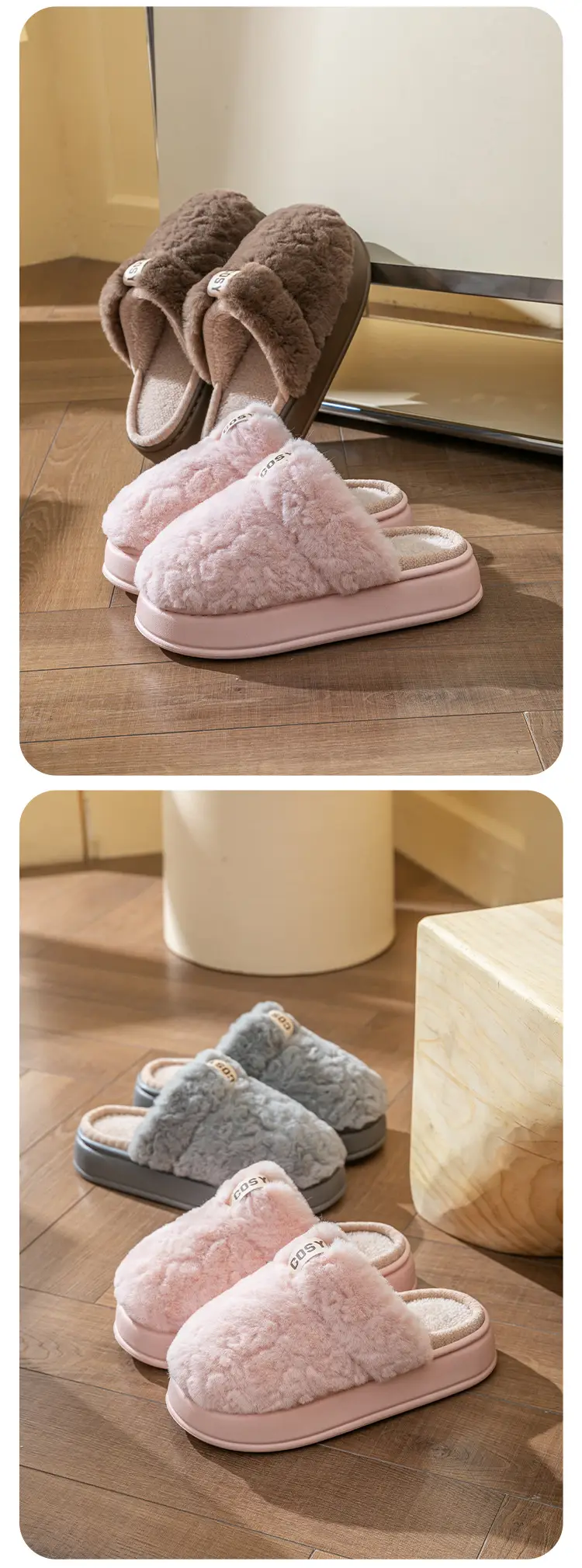 Women Fleece Lined Warm Slippers Autumn Winter 2025 — feature 14