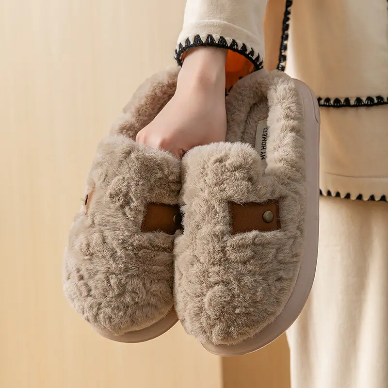 Women Fleece Lined Warm Slippers Autumn Winter 2025 - Image 2