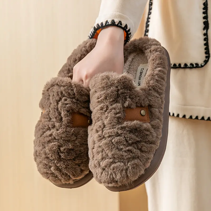Women Fleece Lined Warm Slippers Autumn Winter 2025 - Image 3