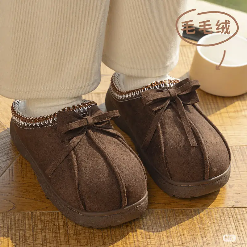 Cotton Slippers for Women Autumn and Winter 2025 New Couple Indoor Thick-Soled Slippers for Men Winter Non-Slip Wear-Resistant Simple
