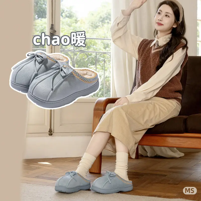 Cotton Slippers for Women Autumn and Winter 2025 New Couple Indoor Thick-Soled Slippers for Men Winter Non-Slip Wear-Resistant Simple