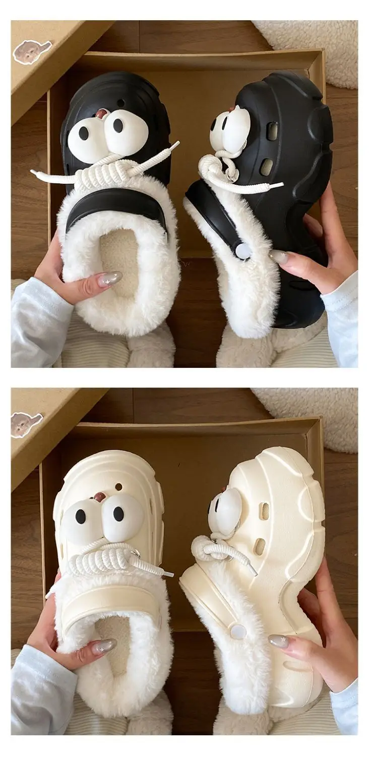 Women Detachable Cotton Clog Shoes Black White Arch Support — feature 22
