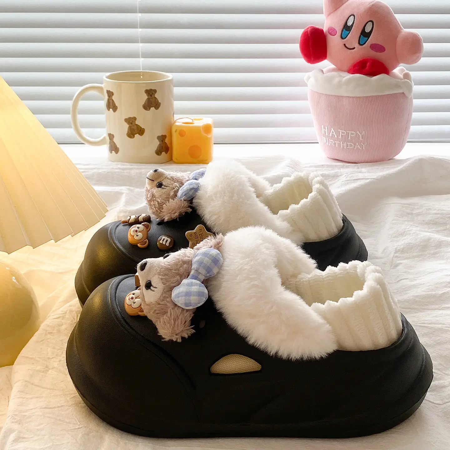 Cute Bear Design Winter Slippers for Women - Image 48