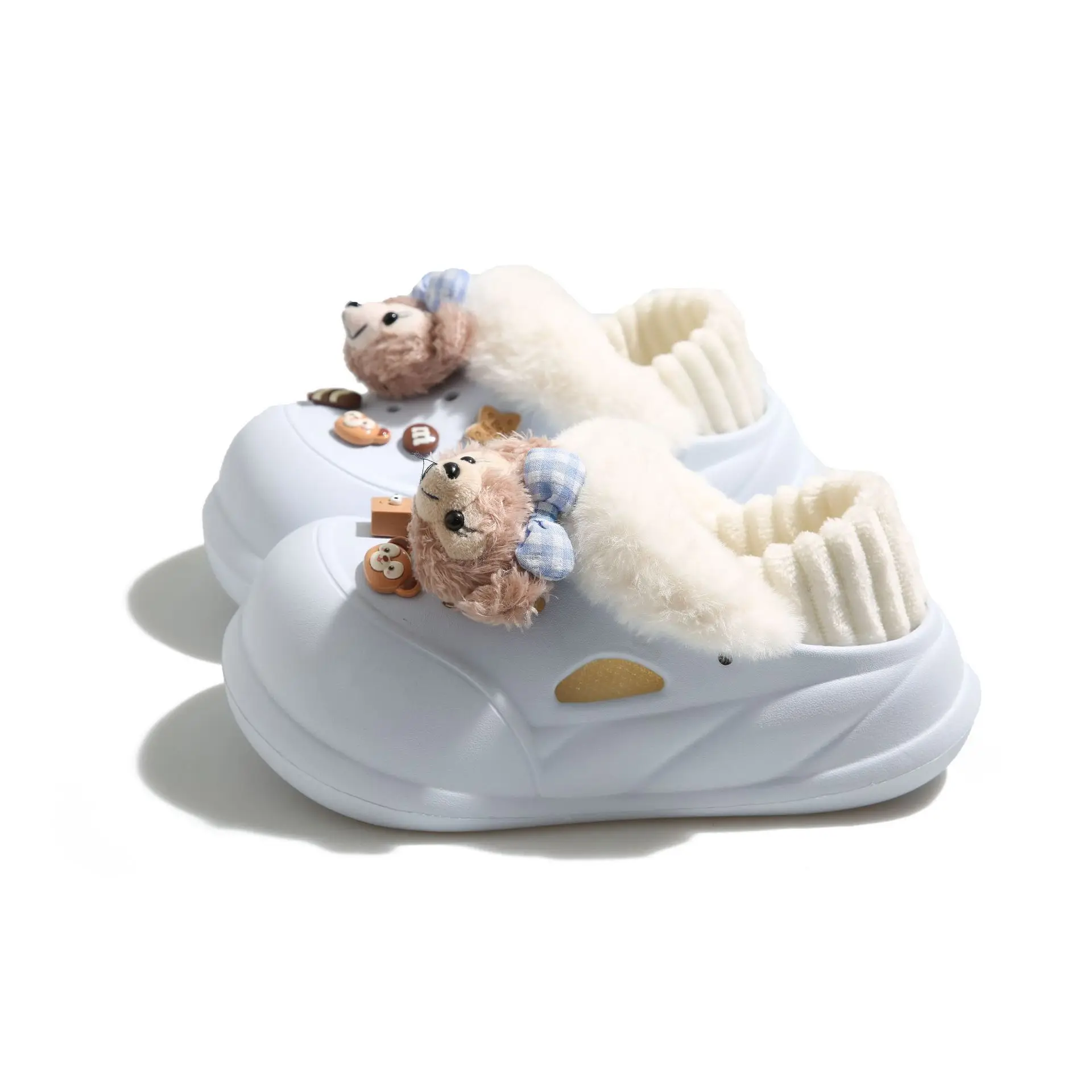 Cute Bear Design Winter Slippers for Women - Image 49