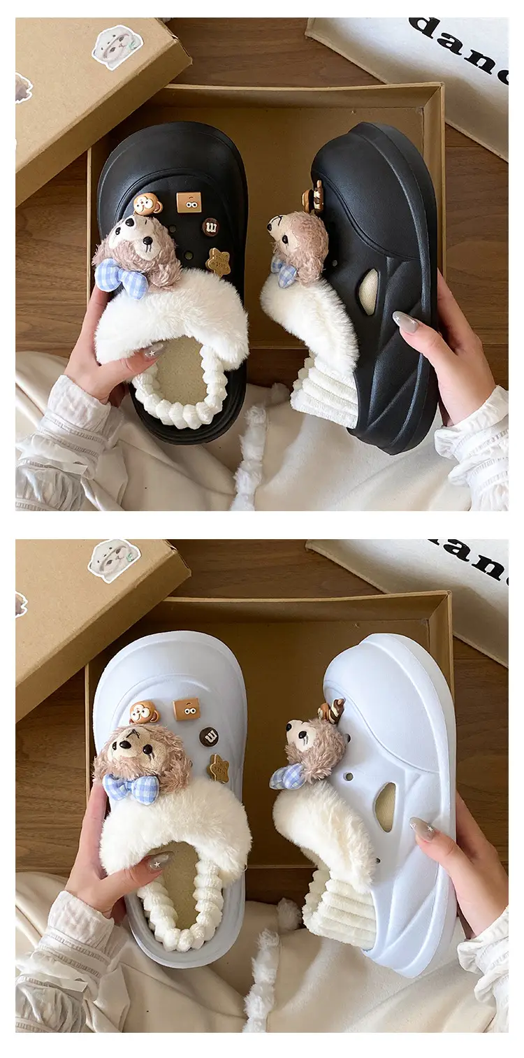 Cute Bear Design Winter Slippers for Women — feature 17
