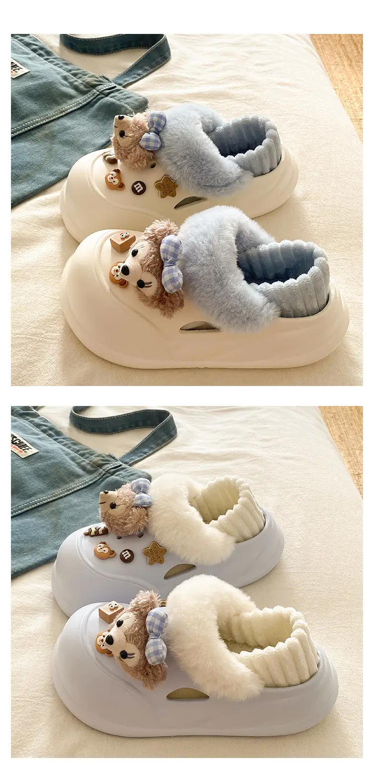 Cute Bear Design Winter Slippers for Women — feature 20