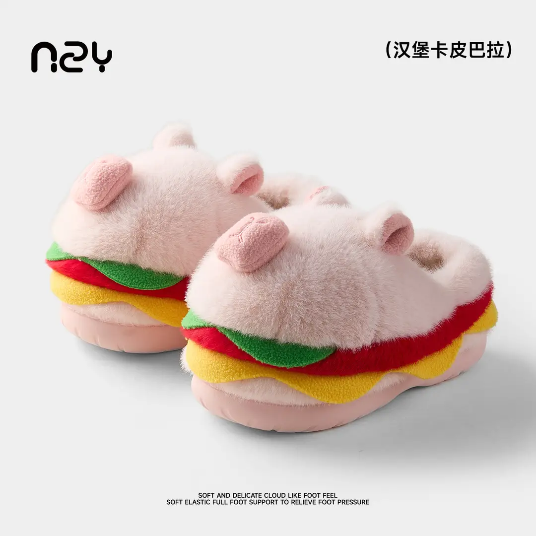 Qidan Shoe Factory Cotton Slippers for Women in Autumn and Winter Indoor Home Cute Thick-Soled Warm Non-Slip Internet Celebrity Furry Cotton Shoes for Women - Image 3