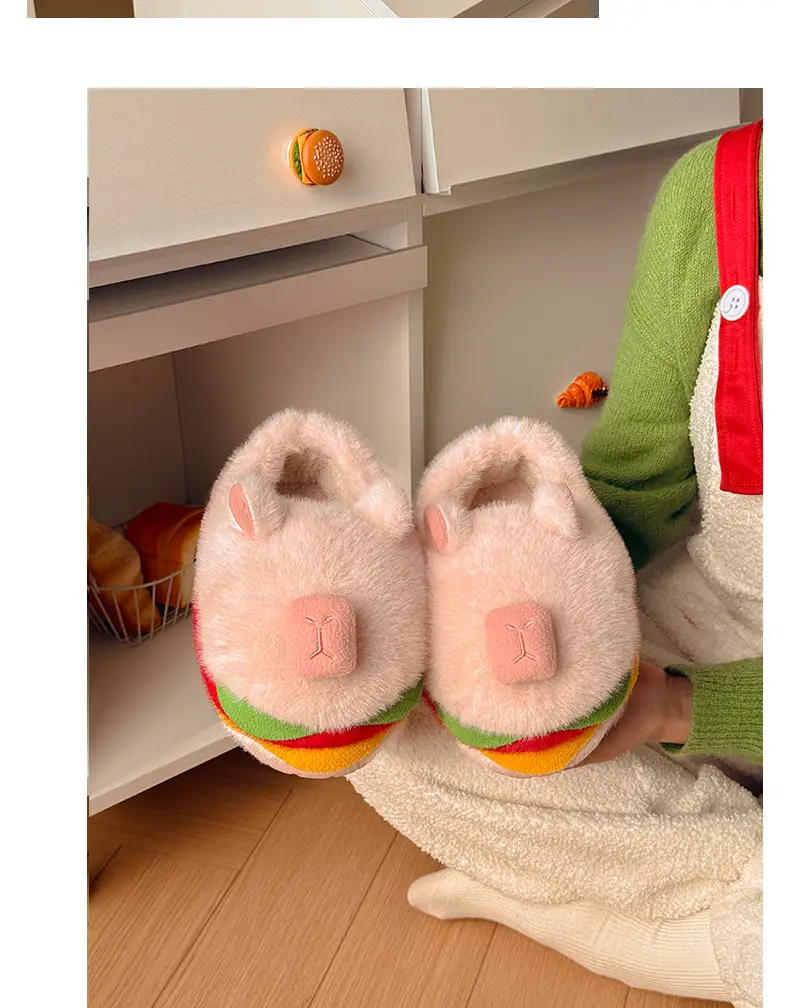Qidan Shoe Factory Cotton Slippers for Women in Autumn and Winter Indoor Home Cute Thick-Soled Warm Non-Slip Internet Celebrity Furry Cotton Shoes for Women — feature 8