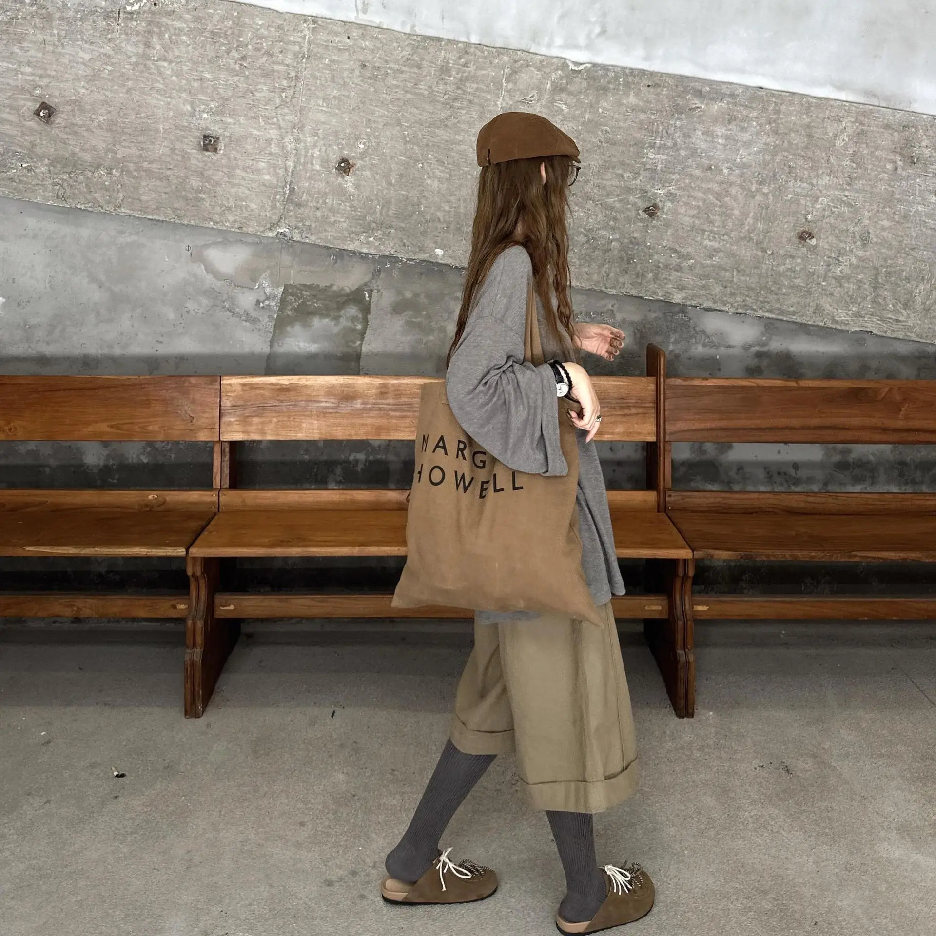Women Brown Suede Forward Cap Small Beret - Image 9