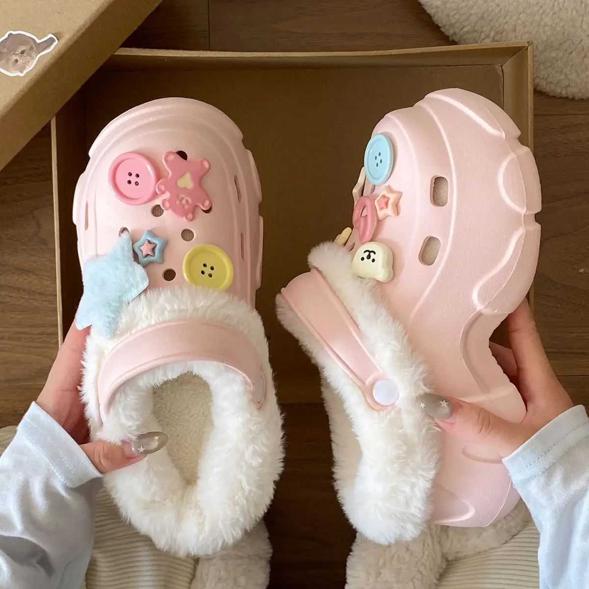 Baby Fleece Lined Clogs with Cute Decor — feature 27