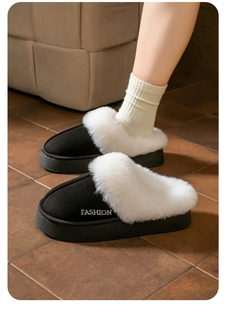 Women Plush Warm Cotton Slippers Winter Indoor Soft — feature 19