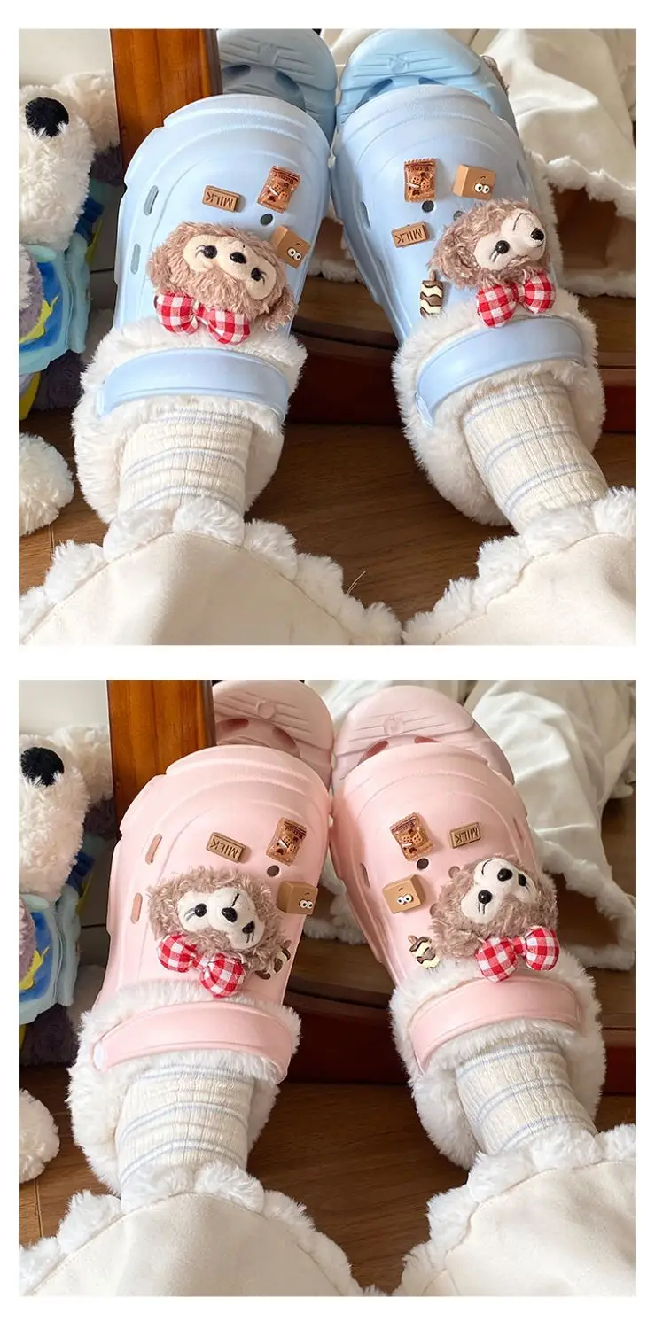 Women's Fleece Lined Clogs with Bear Design — feature 16