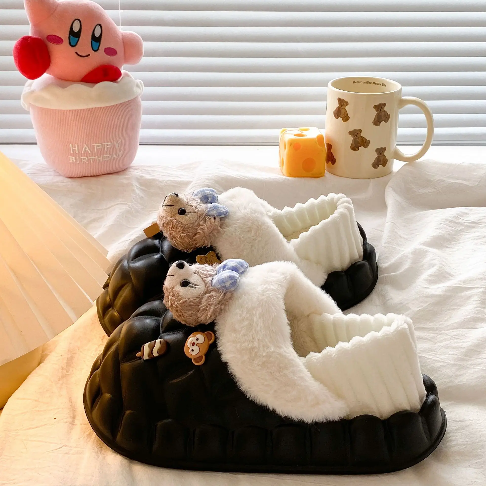 Cute Bear Removable Cotton Slippers Women Winter Warm Waterproof - Image 10