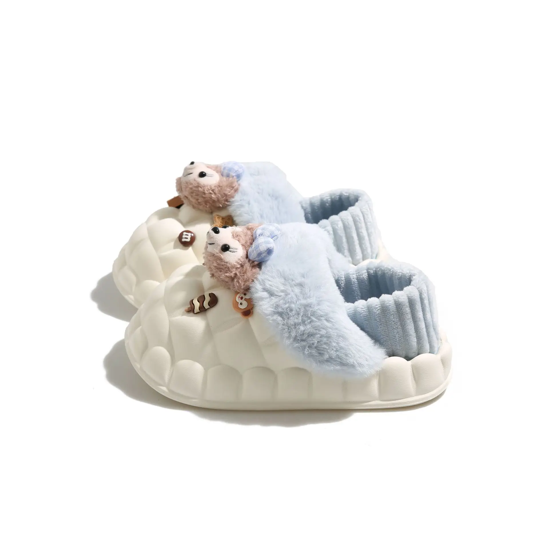 Cute Bear Removable Cotton Slippers Women Winter Warm Waterproof - Image 11
