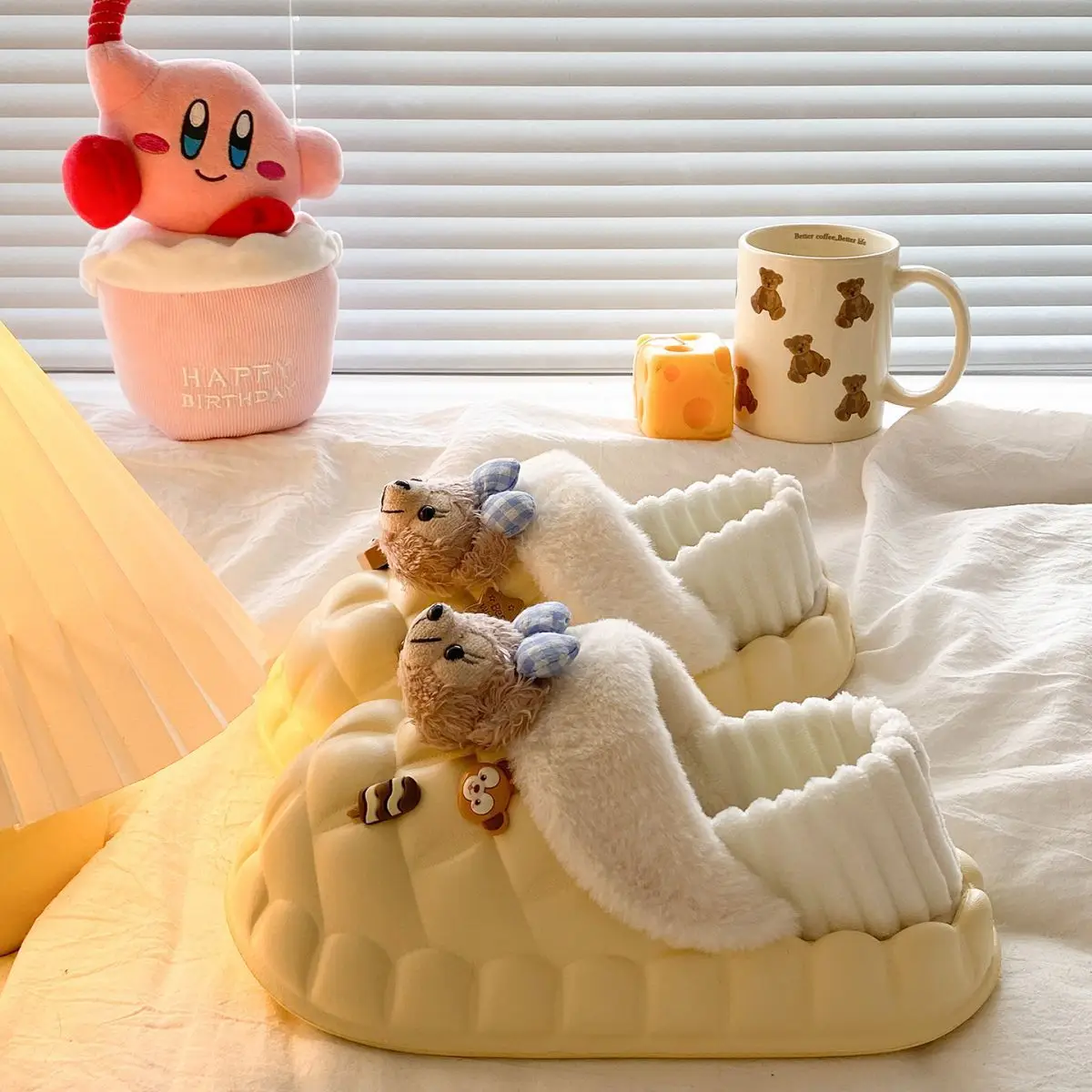 Cute Bear Removable Cotton Slippers Women Winter Warm Waterproof — feature 45