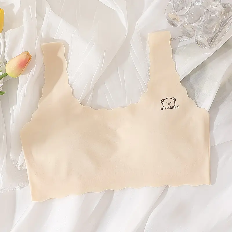 Girls' Intimates Development Period Primary School Students 12-16 Years Old Ice Silk Seamless Junior High School Girls' Bra Kidsren's Vest - Image 2