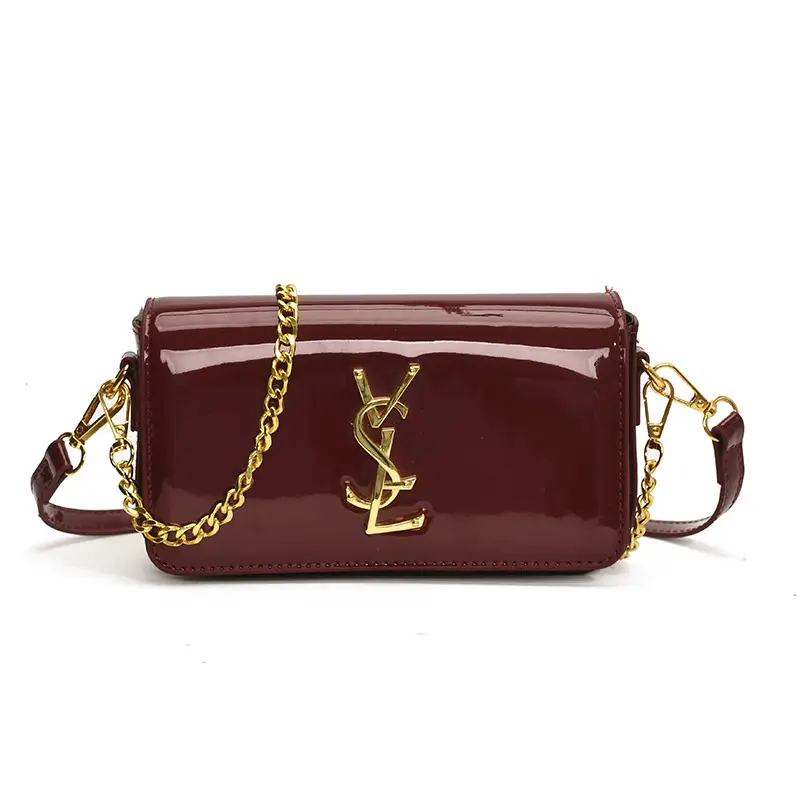 Black Glossy Chain Crossbody Bag for Women 2025 - Image 11