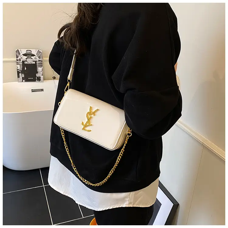 Black Glossy Chain Crossbody Bag for Women 2025 — feature 24