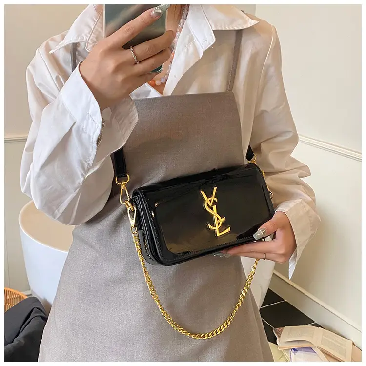 Black Glossy Chain Crossbody Bag for Women 2025 — feature 30
