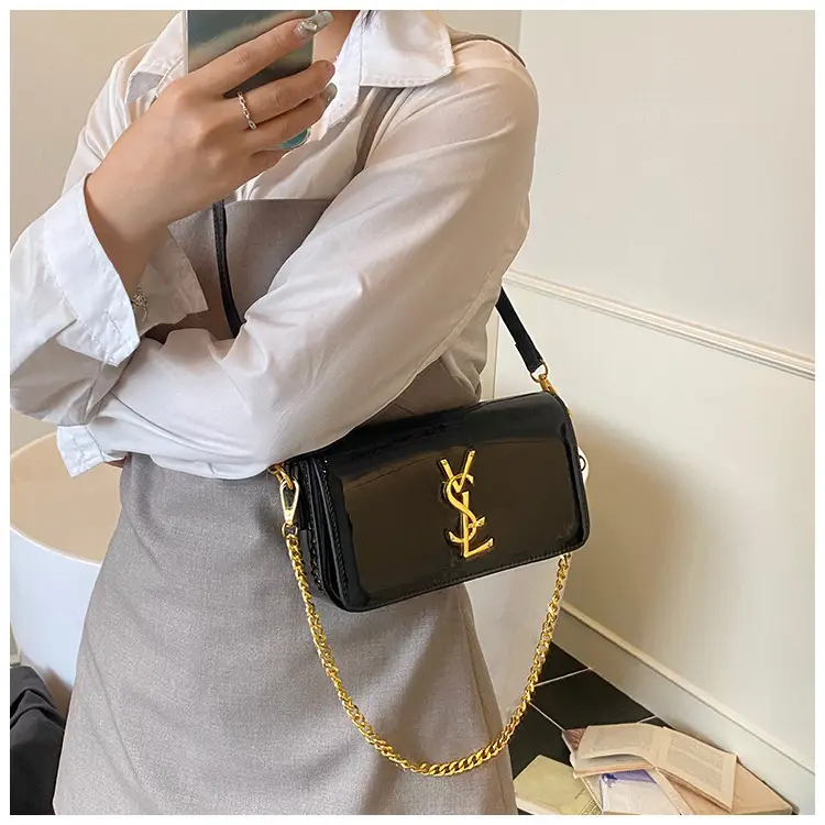 Black Glossy Chain Crossbody Bag for Women 2025 — feature 31