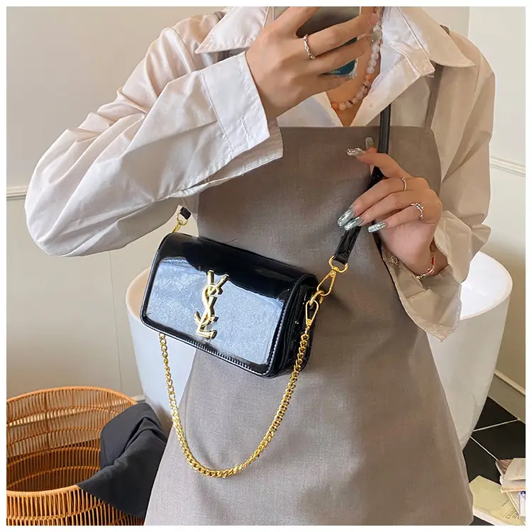 Black Glossy Chain Crossbody Bag for Women 2025 — feature 32