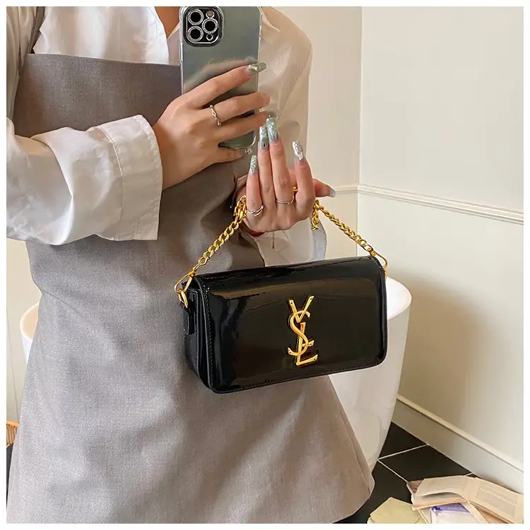 Black Glossy Chain Crossbody Bag for Women 2025 — feature 34