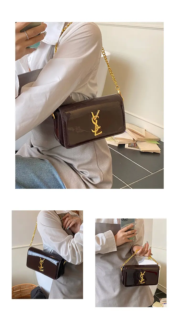 Black Glossy Chain Crossbody Bag for Women 2025 — feature 5