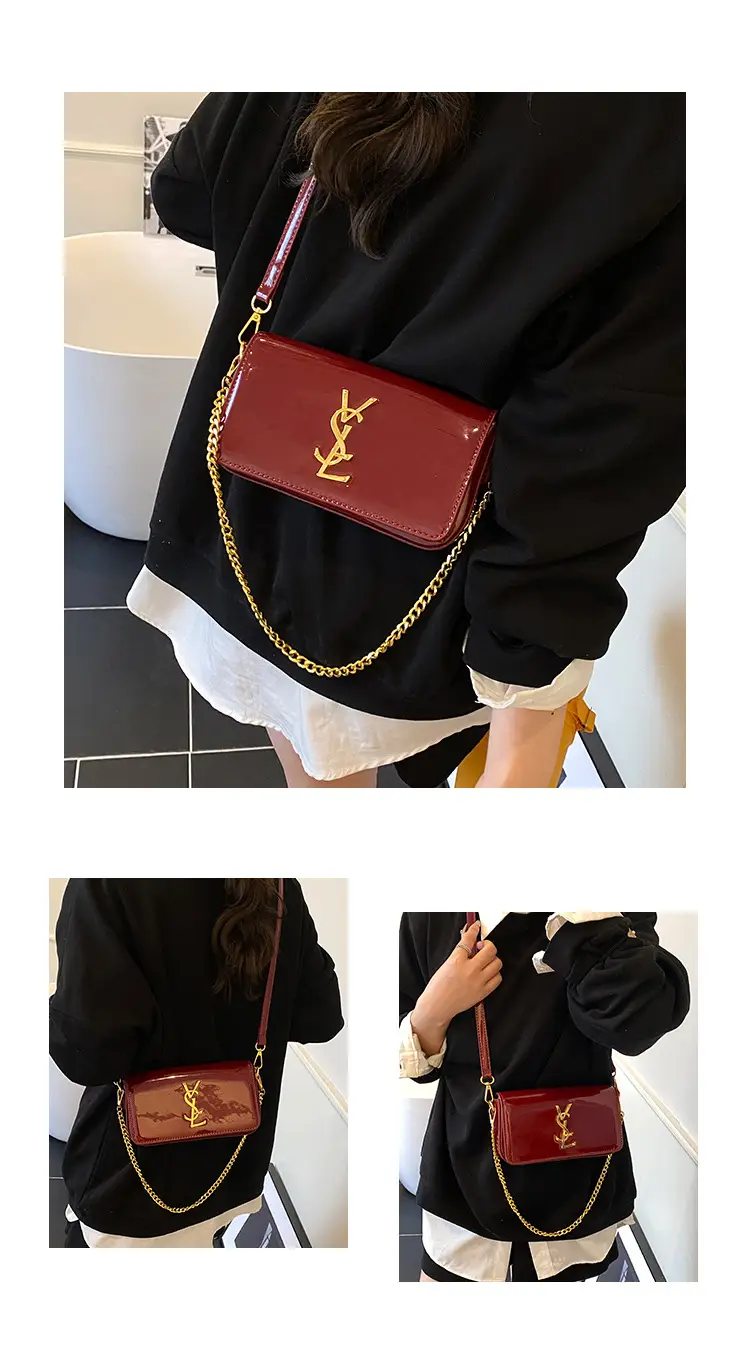 Black Glossy Chain Crossbody Bag for Women 2025 — feature 7
