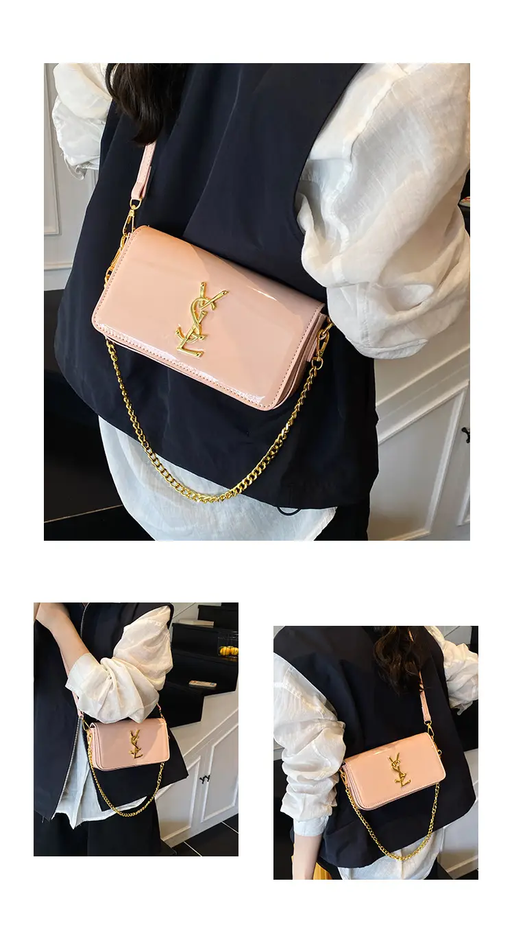 Black Glossy Chain Crossbody Bag for Women 2025 — feature 9