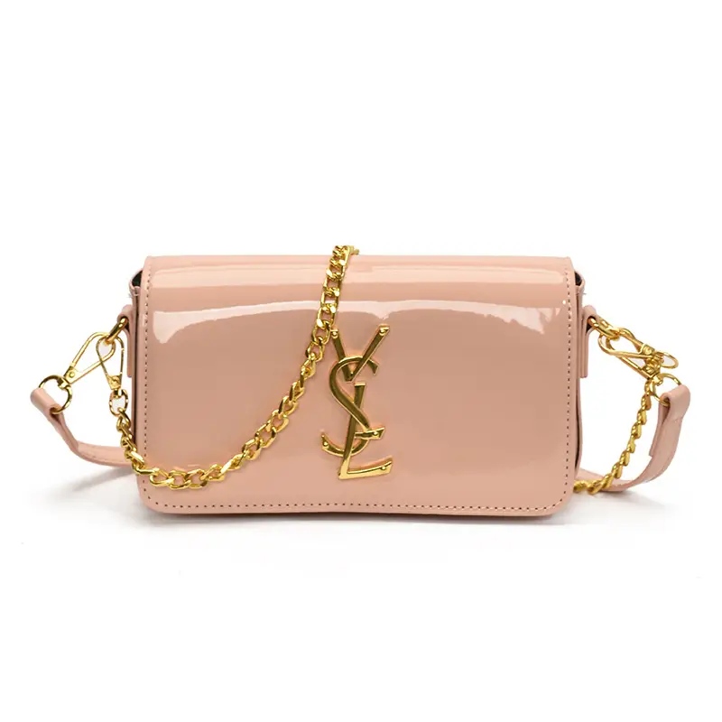 Black Glossy Chain Crossbody Bag for Women 2025 - Image 4