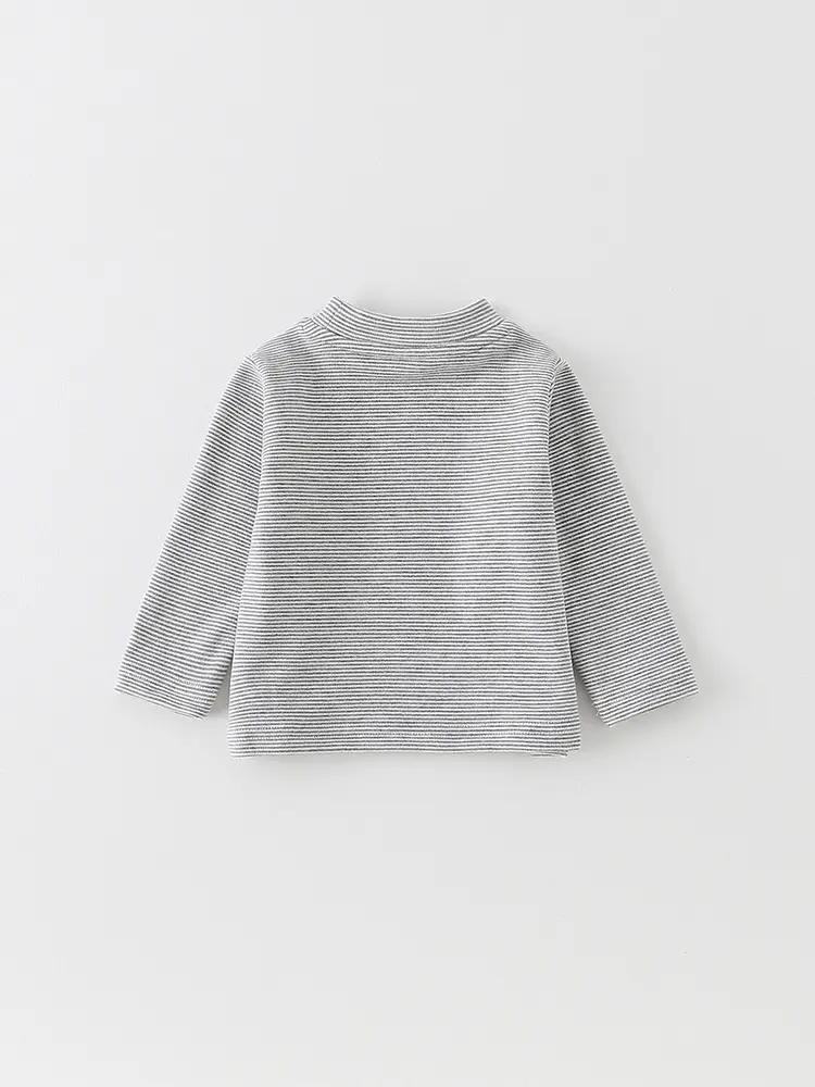 Infant Long Sleeve T-Shirt Set Gray Beige Cartoon Print