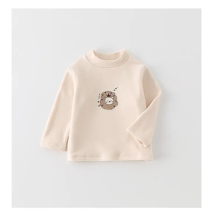 Infant Long Sleeve T-Shirt Set Gray Beige Cartoon Print — feature 13