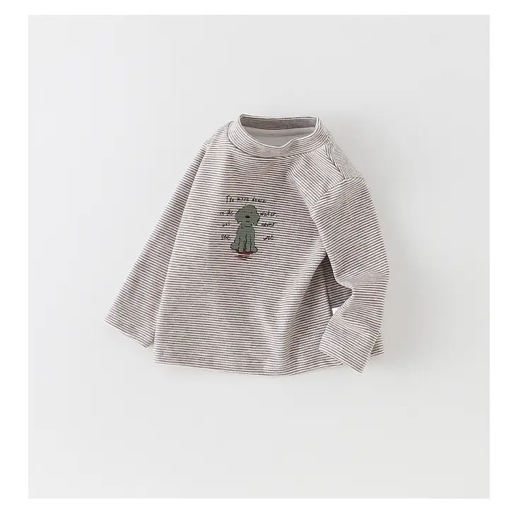 Infant Long Sleeve T-Shirt Set Gray Beige Cartoon Print — feature 14