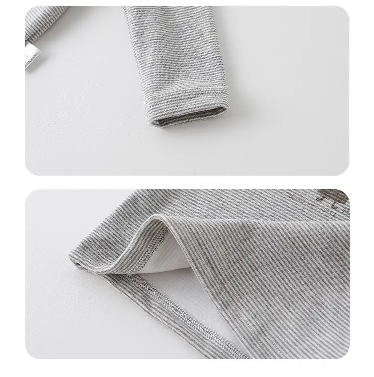 Infant Long Sleeve T-Shirt Set Gray Beige Cartoon Print — feature 9