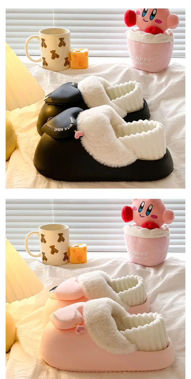 Women's Pink Heart Furry Slippers Winter Warm — feature 20