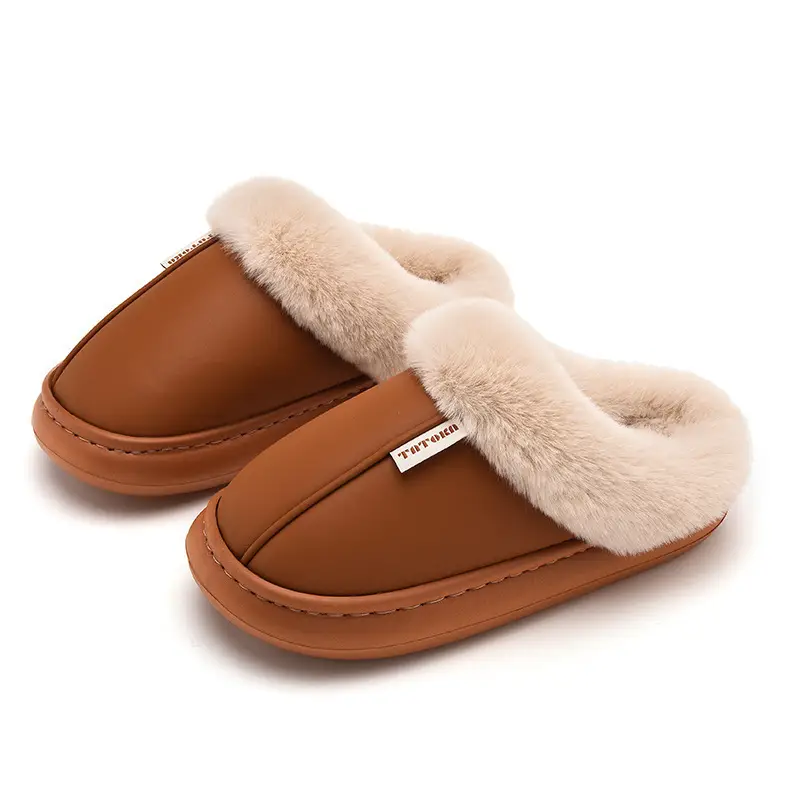 2025 Winter Plush Fleece Lined Slippers for Men Waterproof Warm - Image 10