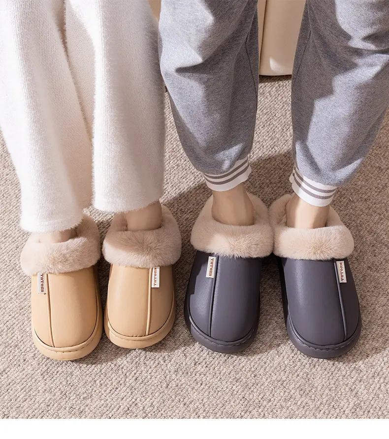 2025 Winter Plush Fleece Lined Slippers for Men Waterproof Warm — feature 15
