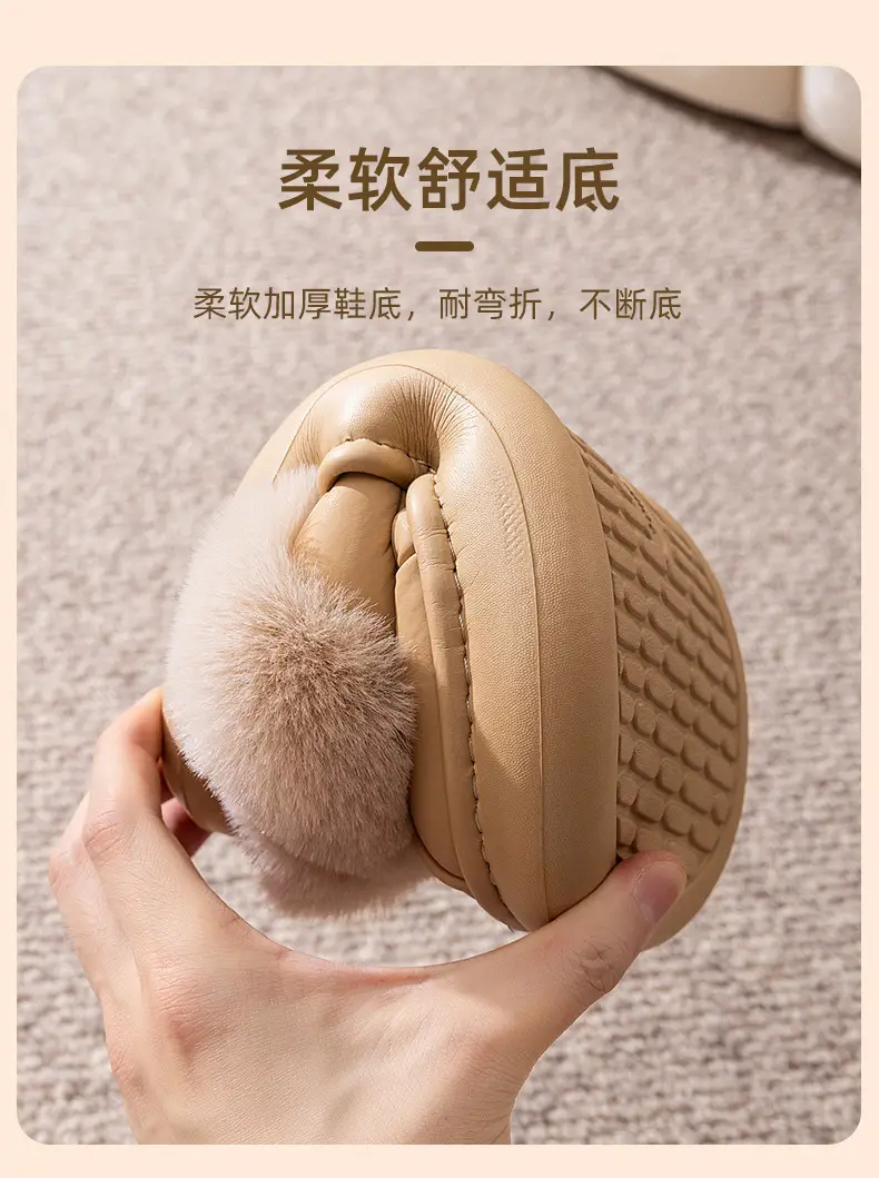 2025 Winter Plush Fleece Lined Slippers for Men Waterproof Warm — feature 9