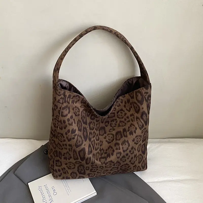 Leopard Print Large Tote Bag 2025 Retro Brown - Image 7