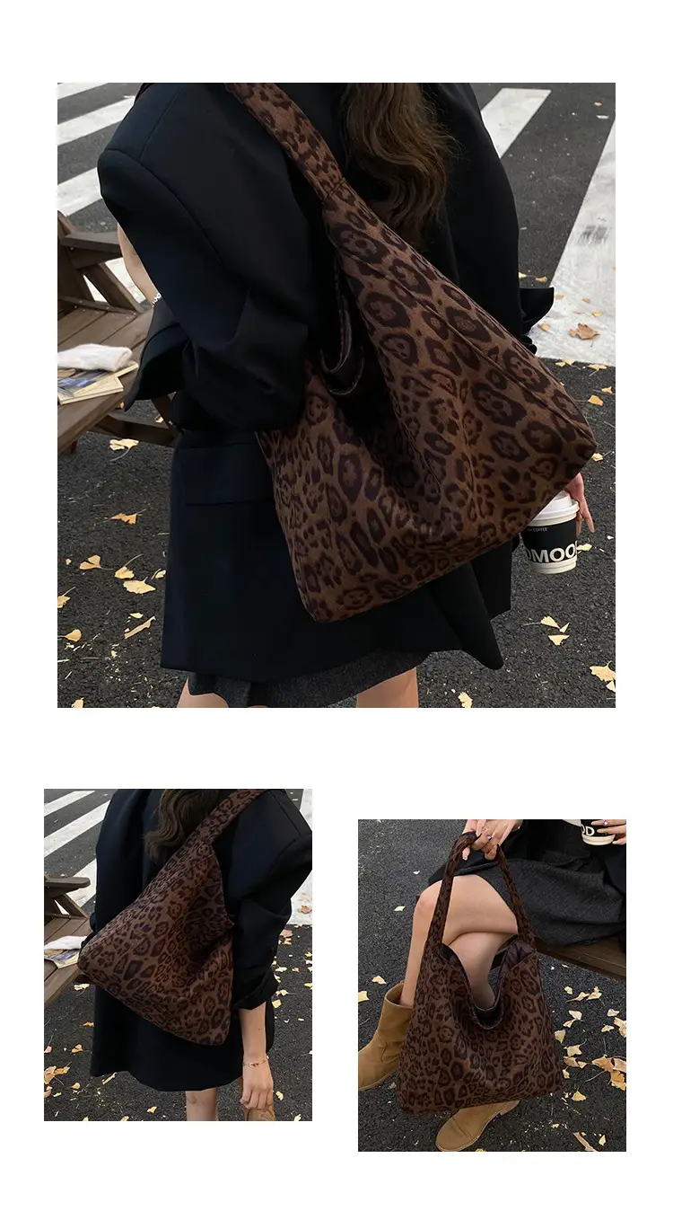 Leopard Print Large Tote Bag 2025 Retro Brown — feature 4