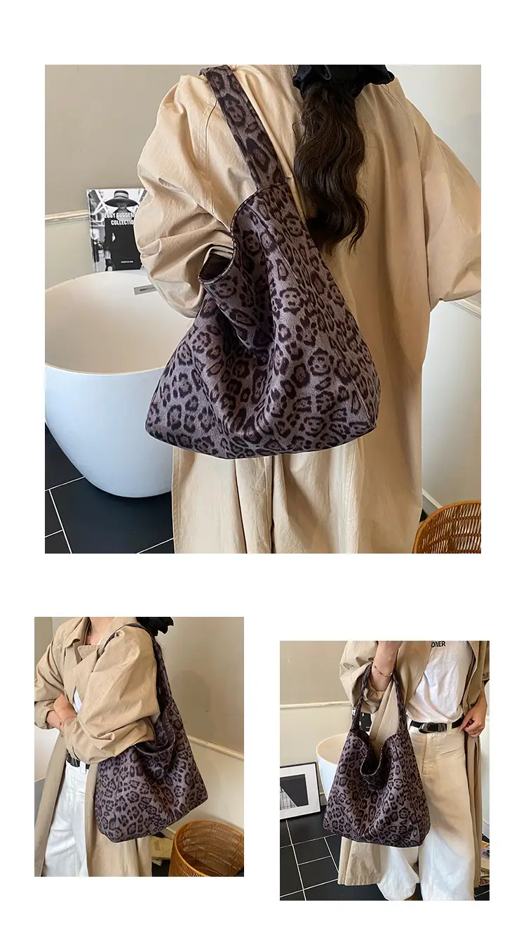 Leopard Print Large Tote Bag 2025 Retro Brown — feature 5