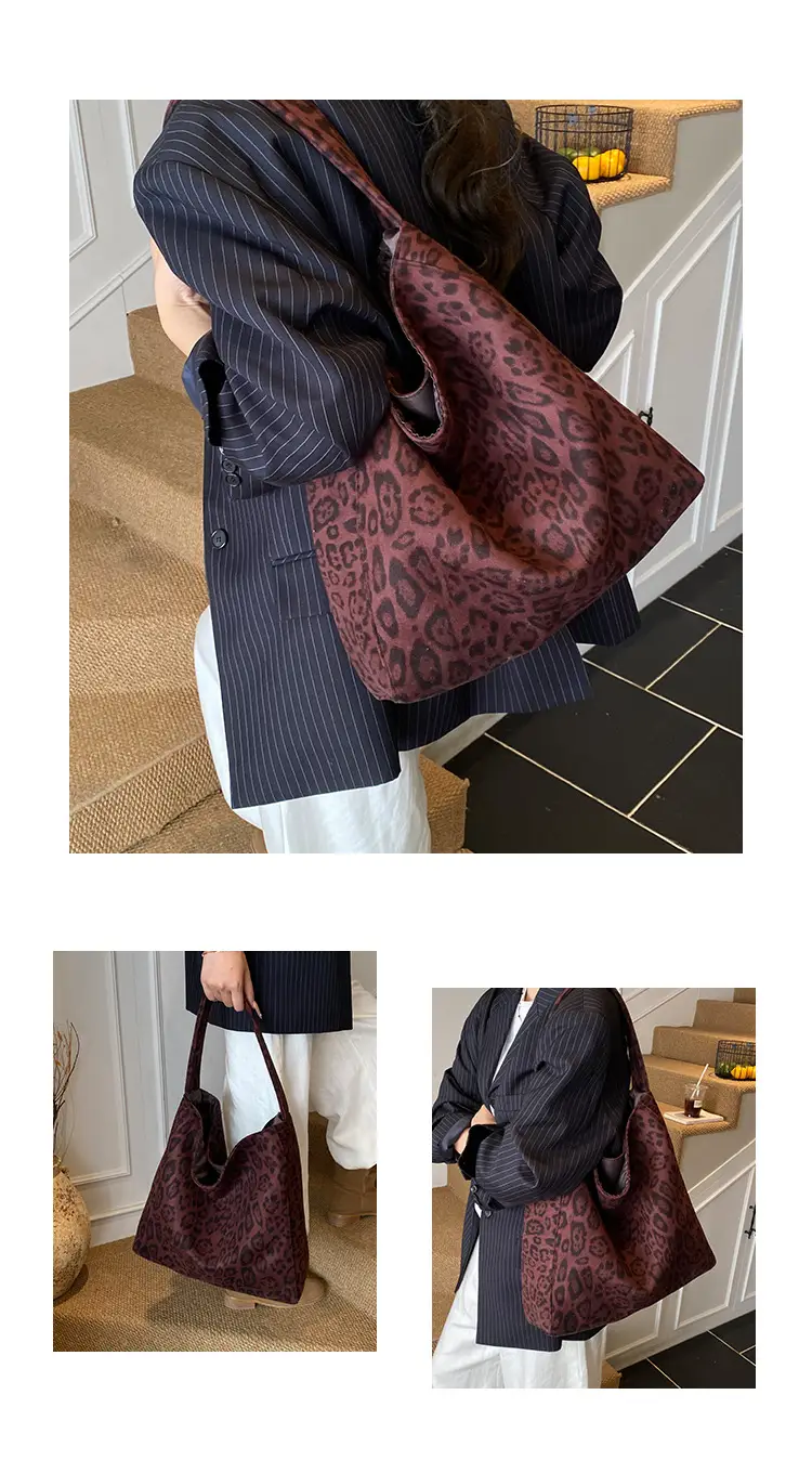Leopard Print Large Tote Bag 2025 Retro Brown — feature 6