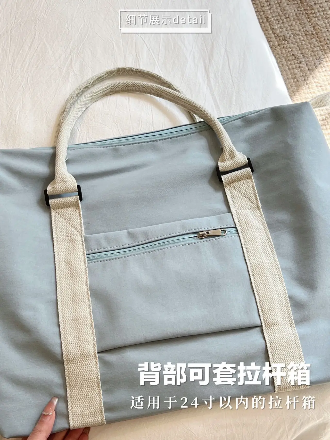 Gray Cotton Large Travel Yoga Bag 2024 — feature 19